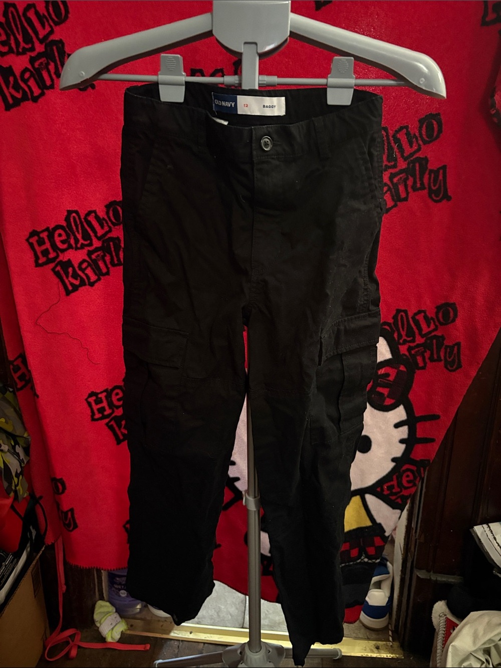 Old Navy Men's Black Cargo Pants - Utility Style
